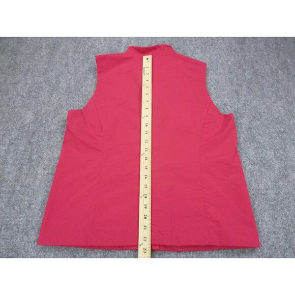Eileen Fisher Vest Womens Petite Medium Pink Funnel Collar Two-Way Zip Pockets - Picture 5 of 16